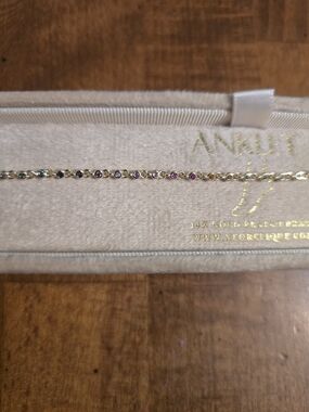 14K Gold-Plated Multicolor Gemstone Anklet